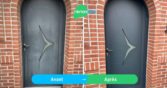 Traces blanches sur une porte aluminium thermolaqué